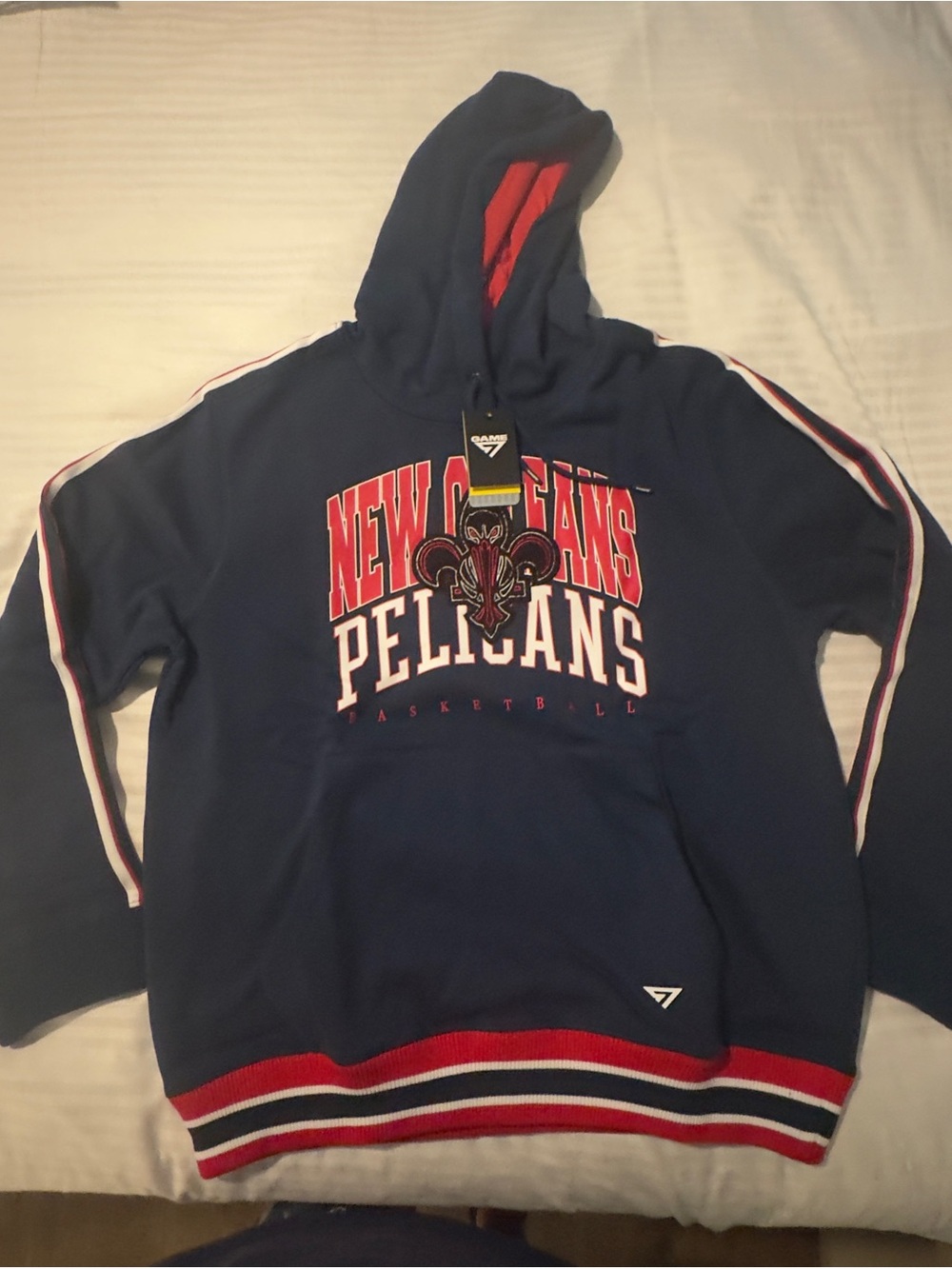 New Orleans Pelicans Navy Pullover Hoodie NBA Game 7